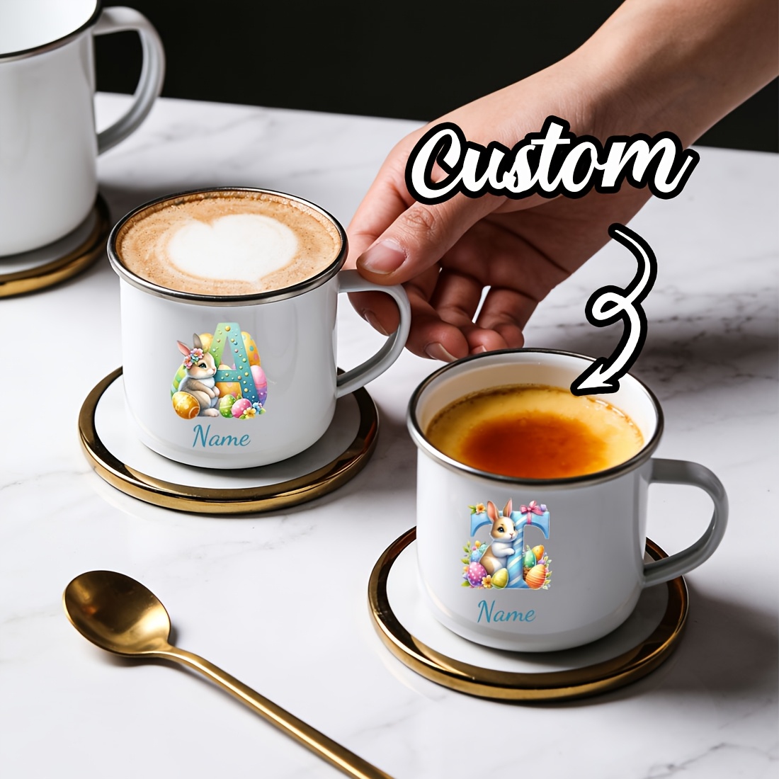 Personalized Mug Floral Initia - Coffee Equipment Names reseña y precio