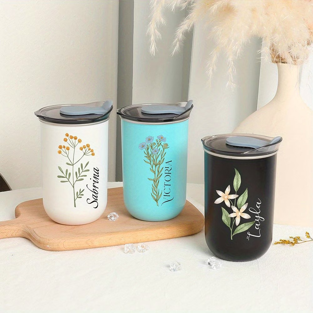 Customized birthday floral mug - Coffee Equipment Names reseña y precio