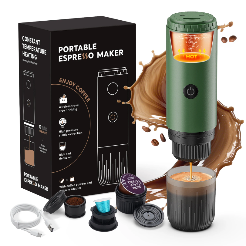 Portable Espresso Machine 3-in - Coffee Equipment Accessories reseña y precio