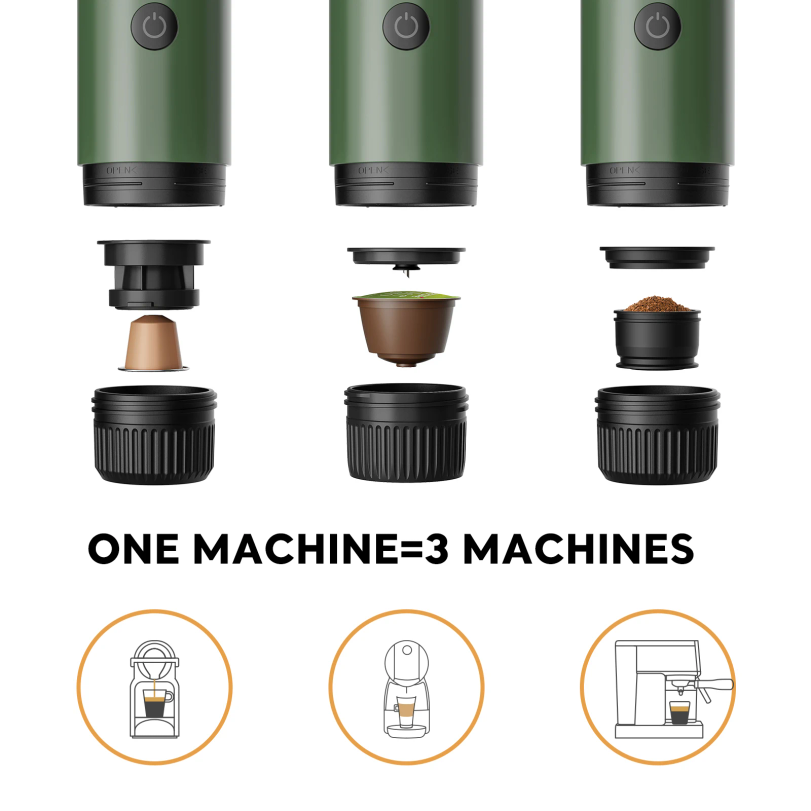 Portable Espresso Machine 3-in - Coffee Equipment Accessories reseña y precio